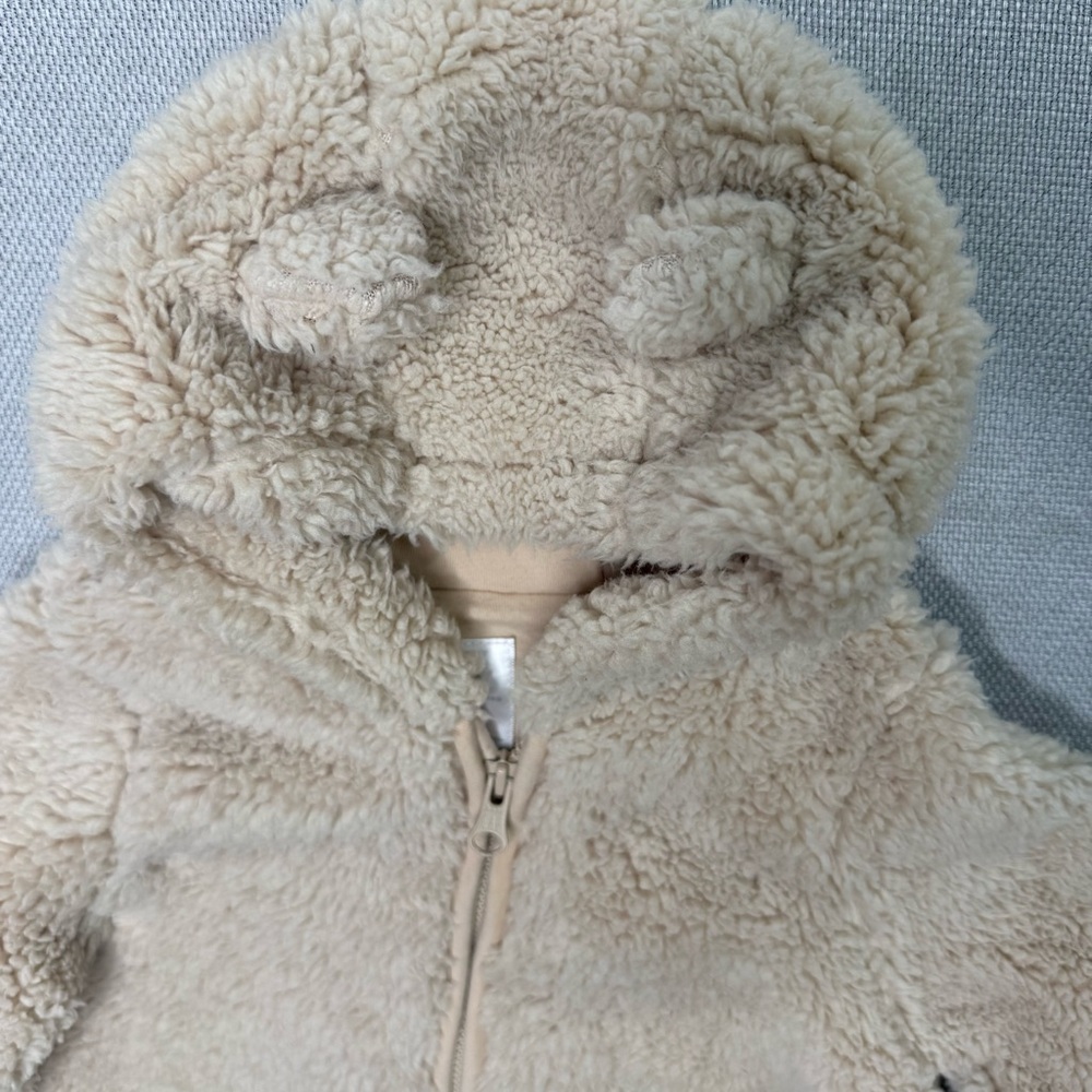 Gap Baby Sherpa Hoodie One-Piece Bunting Size 6-12 Months - Picture 5 of 6